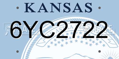 6YC2722 Kansas License Plate