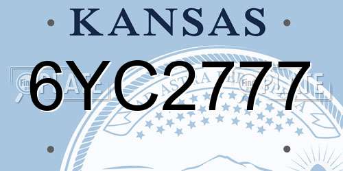 6YC2777 Kansas License Plate