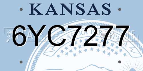 6YC7277 Kansas License Plate