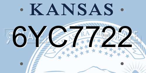 6YC7722 Kansas License Plate