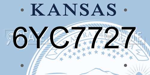 6YC7727 Kansas License Plate