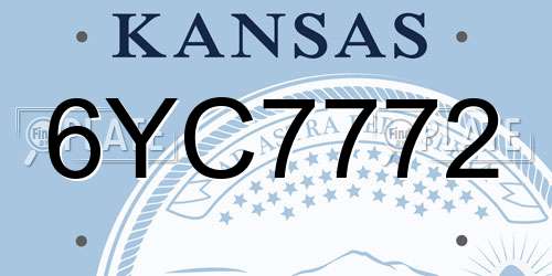 6YC7772 Kansas License Plate