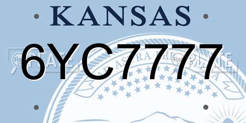 6YC7777 Kansas License Plate