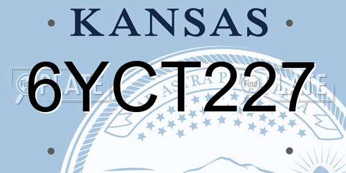6YCT227 Kansas License Plate
