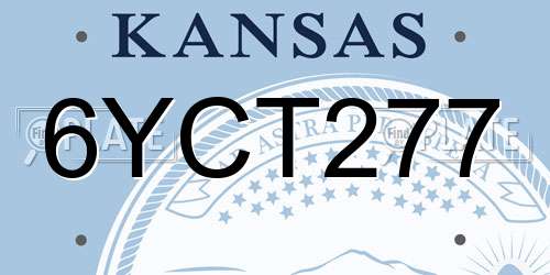 6YCT277 Kansas License Plate