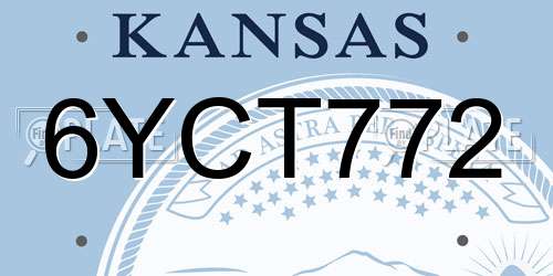 6YCT772 Kansas License Plate