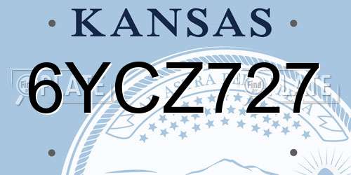 6YCZ727 Kansas License Plate