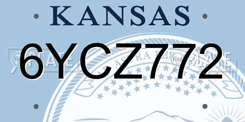 6YCZ772 Kansas License Plate