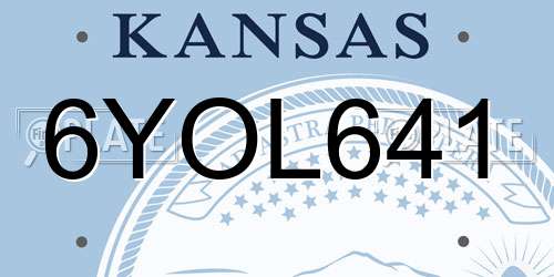 6YOL641 Kansas License Plate