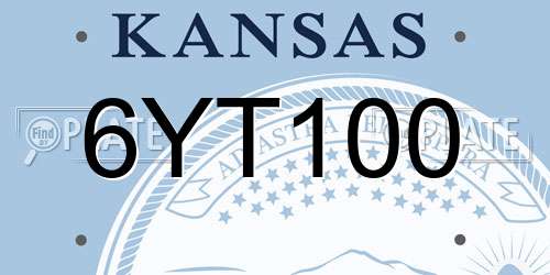 6YT100 Kansas License Plate