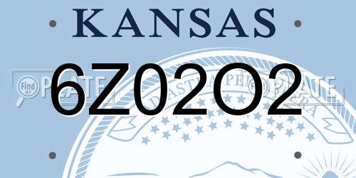 6Z02O2 Kansas License Plate