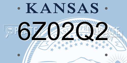 6Z02Q2 Kansas License Plate