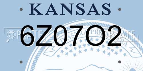6Z07O2 Kansas License Plate
