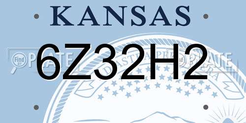 6Z32H2 Kansas License Plate