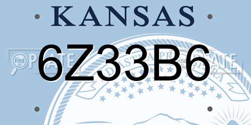 6Z33B6 Kansas License Plate