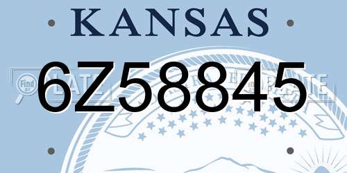 6Z58845 Kansas License Plate