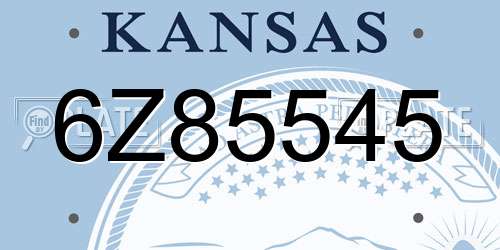 6Z85545 Kansas License Plate