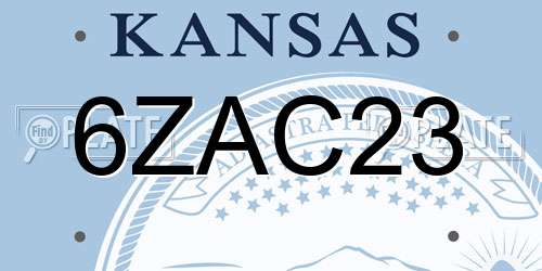 6ZAC23 Kansas License Plate
