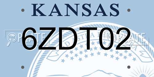 6ZDT02 Kansas License Plate