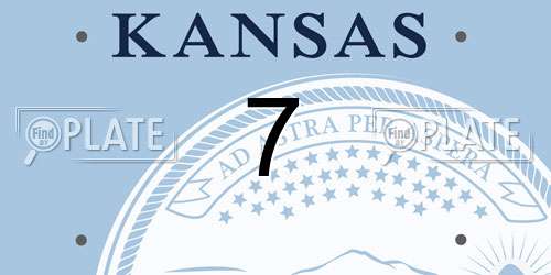 7 Kansas License Plate