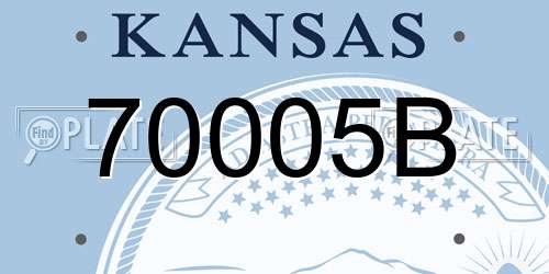 70005B Kansas License Plate