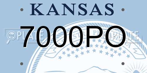 7000PO Kansas License Plate