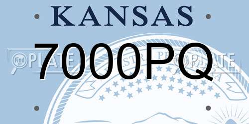 7000PQ Kansas License Plate