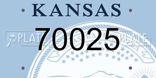 70025 Kansas License Plate