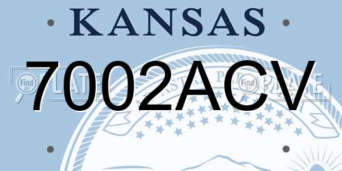 7002ACV Kansas License Plate