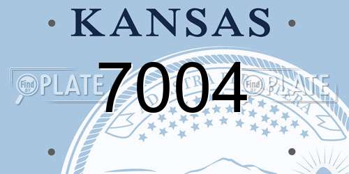 7004 Kansas License Plate