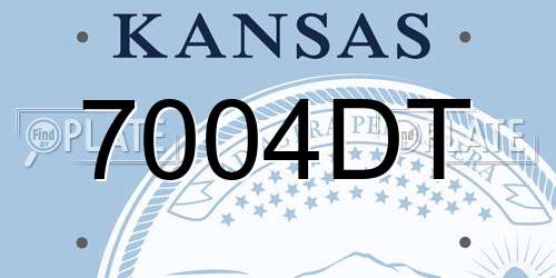 7004DT Kansas License Plate