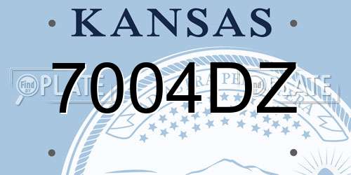 7004DZ Kansas License Plate