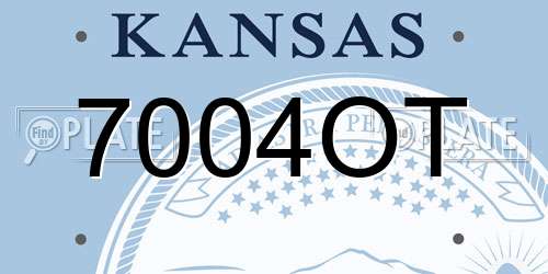 7004OT Kansas License Plate