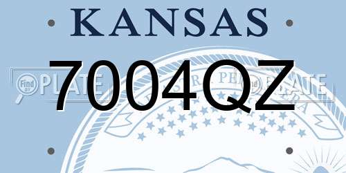 7004QZ Kansas License Plate