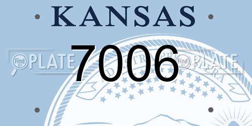 7006 Kansas License Plate