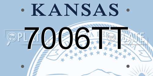 7006TT Kansas License Plate