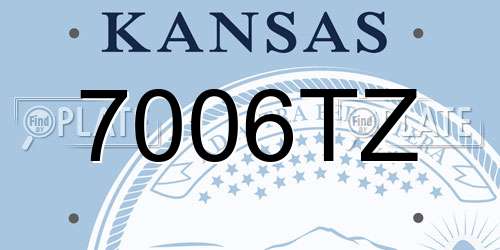 7006TZ Kansas License Plate