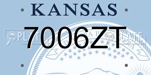 7006ZT Kansas License Plate