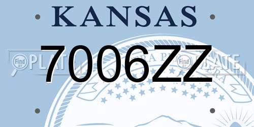 7006ZZ Kansas License Plate