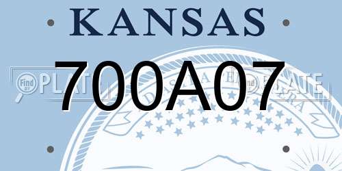 700A07 Kansas License Plate
