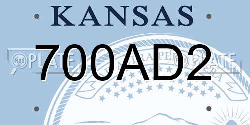 700AD2 Kansas License Plate