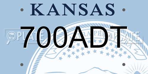 700ADT Kansas License Plate