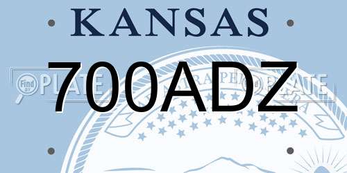 700ADZ Kansas License Plate