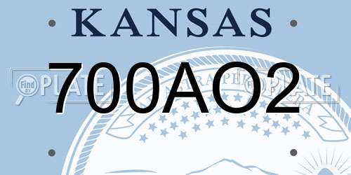 700AO2 Kansas License Plate