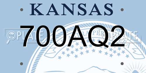 700AQ2 Kansas License Plate