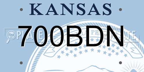 700BDN Kansas License Plate