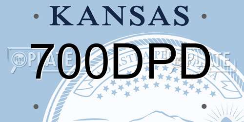 700DPD Kansas License Plate