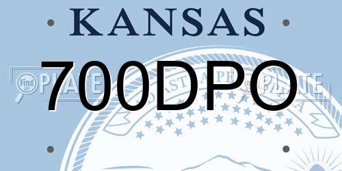 700DPO Kansas License Plate