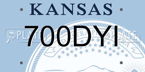 700DYI Kansas License Plate