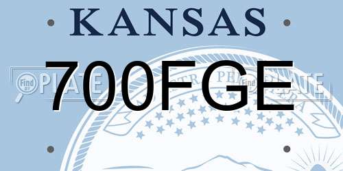 700FGE Kansas License Plate